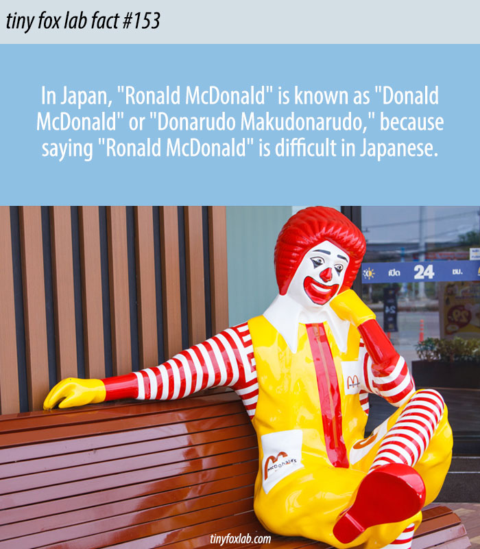 Ronald Mcdonald is Called Donald Mcdonald in Japan