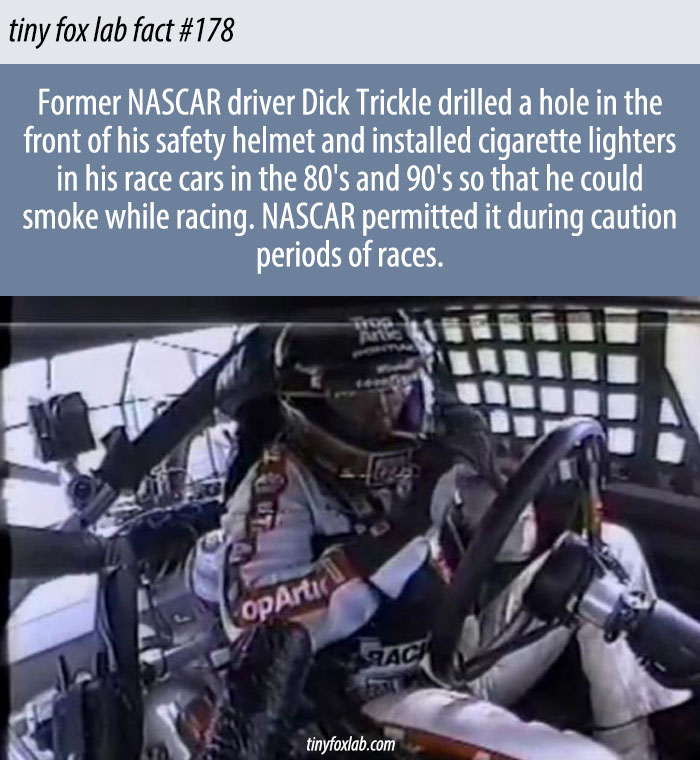 Dick Trickle Smoking in the NASCAR Car